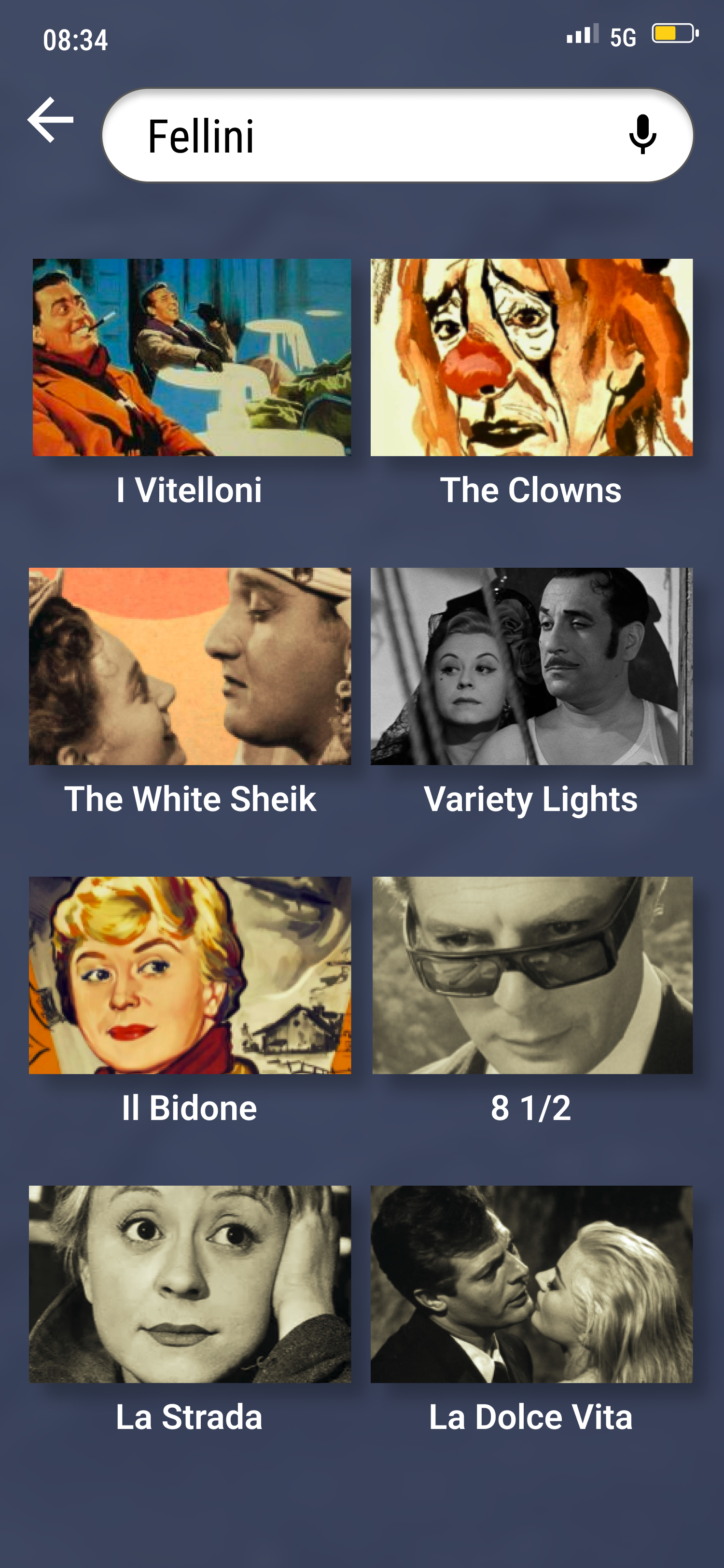 Marketplace app search results screen